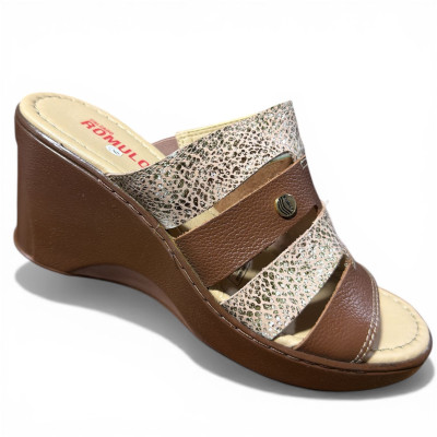 Romulo Sandalia Cuero Nude- Miel Mujer Talla 36 Ref 5966